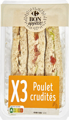 X3 Poulet rôti crudités