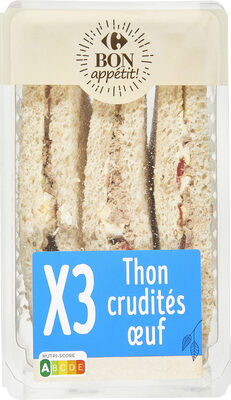 Image descriptive de Trio Thon Crudités Œuf Pain de mie complet