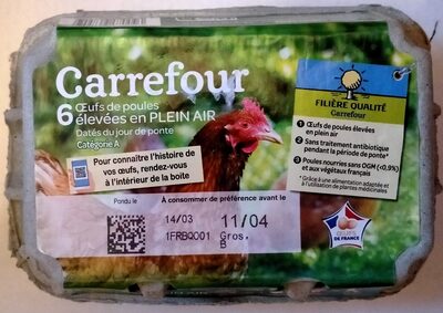 Carrefour Oeufs de Poules Élevées en Plein Air