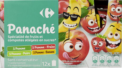 Carrefour Panaché - Spécialité de fruits et compotes allégées en sucres