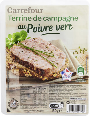 Image descriptive de Terrine de campagne Au poivre vert