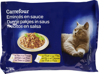 Patée pour chat émincés en sauce