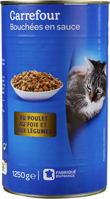 Image descriptive de Pâtée pour chat bouchées poulet légumes