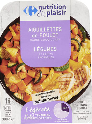 Carrefour Aiguillettes de poulet sauce coco curry