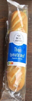 Carrefour,Bon-app Sandwich Thon crudités œuf baguette viennoise