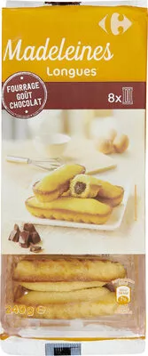 Carrefour Madeleines longues - fourrage goût chocolat