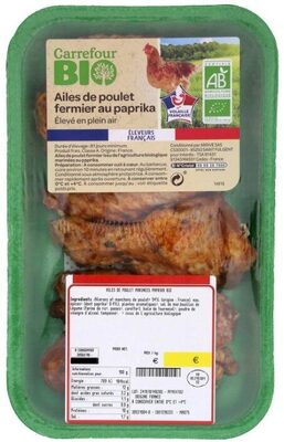 Image descriptive de Ailes de poulet bio au paprika