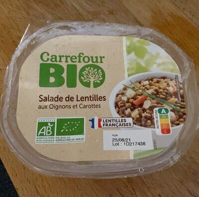 Image descriptive de Saladedelentillesauxoignonsetcarottes