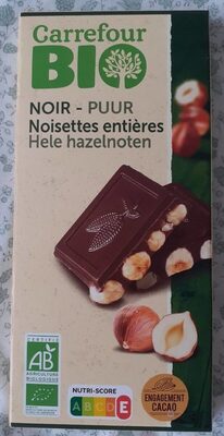 CarrefourBioCarrefour Chocolatnoirnoisettesentières