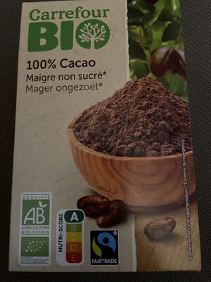 Carrefour bio 100% Cacao maigre non sucré