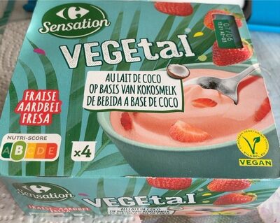 Dessert végétal fraise lait de coco