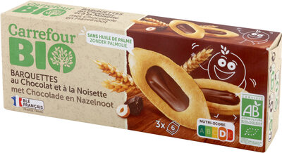 Carrefour BIO Barquettes au chocolat et à la noisette