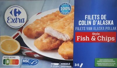 Image descriptive de FiletsdecolindAlaskastylefishandchips