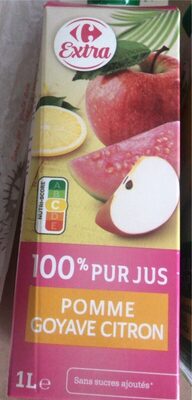 Image descriptive de 100% Pur Jus Pomme Goyave Citron