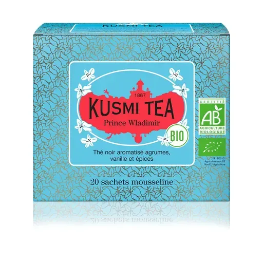 KUSMI TEA Thé noir bio aromatisé agrumes vanille et épices Prince Wladimir