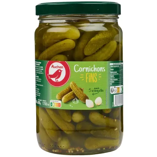 AUCHAN Cornichons fins aux 5 aromates