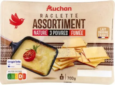 Raclette Assortiment Nature, 3 Poivres, Fumée