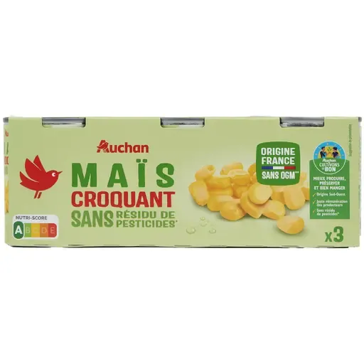 AUCHAN Maïs croquant sans résidu de pesticides
