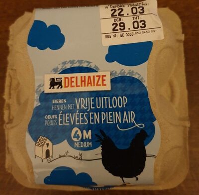 Delhaize Œufs de poules élevées en plein air 4M