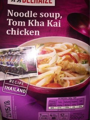 Image descriptive de Noodle soup tom kha kai chicken