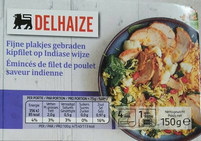 Delhaize Émincés de filet de poulet saveur indienne