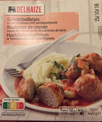 Image descriptive de Boulettes de viande, sauce tomate et purée de pomme de terre