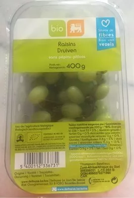 Delhaize Bio,Delhaize Raisins verts sans pépins