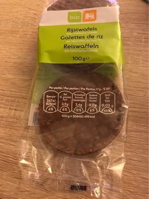 Delhaize Galettes de riz au chocolat au lait, bio