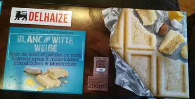 Delhaize Chocolat blanc noix de coco pétales de maïs