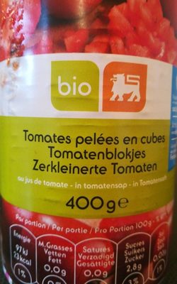 Bio delhaize Tomates pelées en cubes