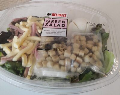 Delhaize Green salad jambon fromage croûtons raisins sec