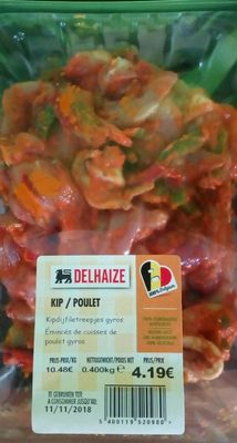 Delhaize Émincé de cuisses de poulet gyros