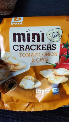 Image descriptive de Mini crackers Tomato Onion Chili