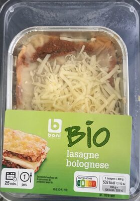 Image descriptive de Boni Bio lasagne bolognese