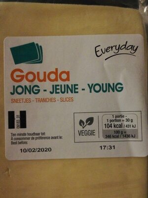 Gouda jeune tranche