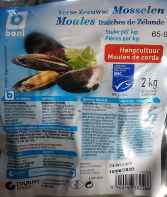 Moules fraches de Zélande