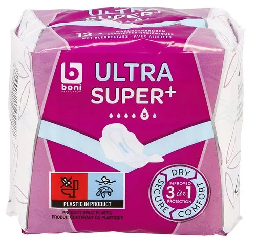 BONI serviettes hyg. ultra super + 12pc