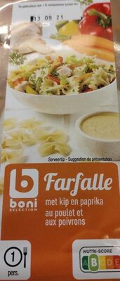 Image descriptive de Farfalle au poulet et aux paprika