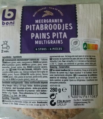 Image descriptive de Pains Pita Multigrains