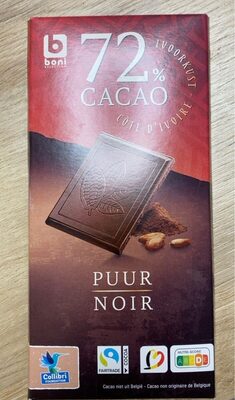 Boni Selection 72 Cacao Cte dIvoire PuurNoir