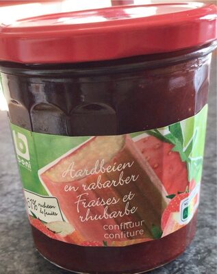 Image descriptive de Confiture fraises et rhubarbe