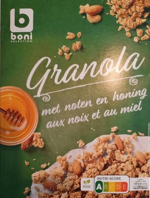 Image descriptive de Granola met noten en honing