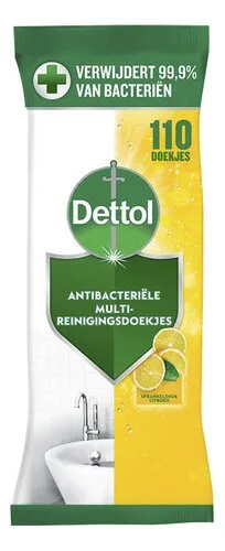 DETTOL lingettes nettoyage citron 110pc