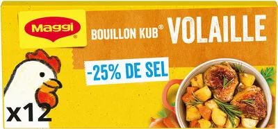 NESTLE MAGGI KUB Bouillon de Volaille -25% de Sel 120g - 12 tablettes