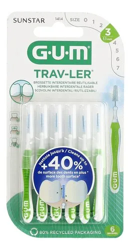 GUM Trav-Ler ISO 3 1,1mm 6pc