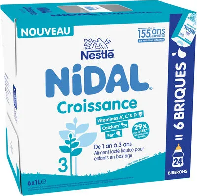 NESTLE NIDAL lait de croissance 3 liquide 6x1L