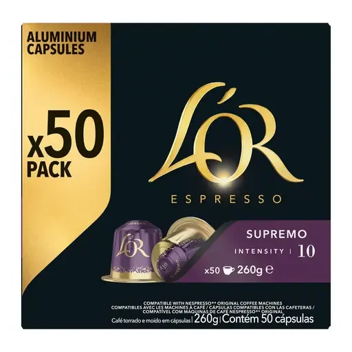 L'OR Espresso Capsules de café Supremo intensité 10 compatibles Nespresso