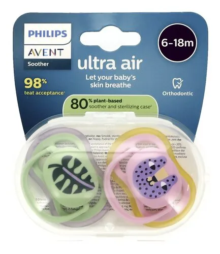 AVENT sucette Air +6m mix design 2pc